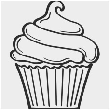 228x228 Awesome Models Of If You Give A Cat A Cupcake Coloring - Cupcake Line Drawing