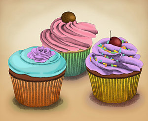 300x245 Cupcakes Drawings Fine Art America - Cupcakes Drawing Art