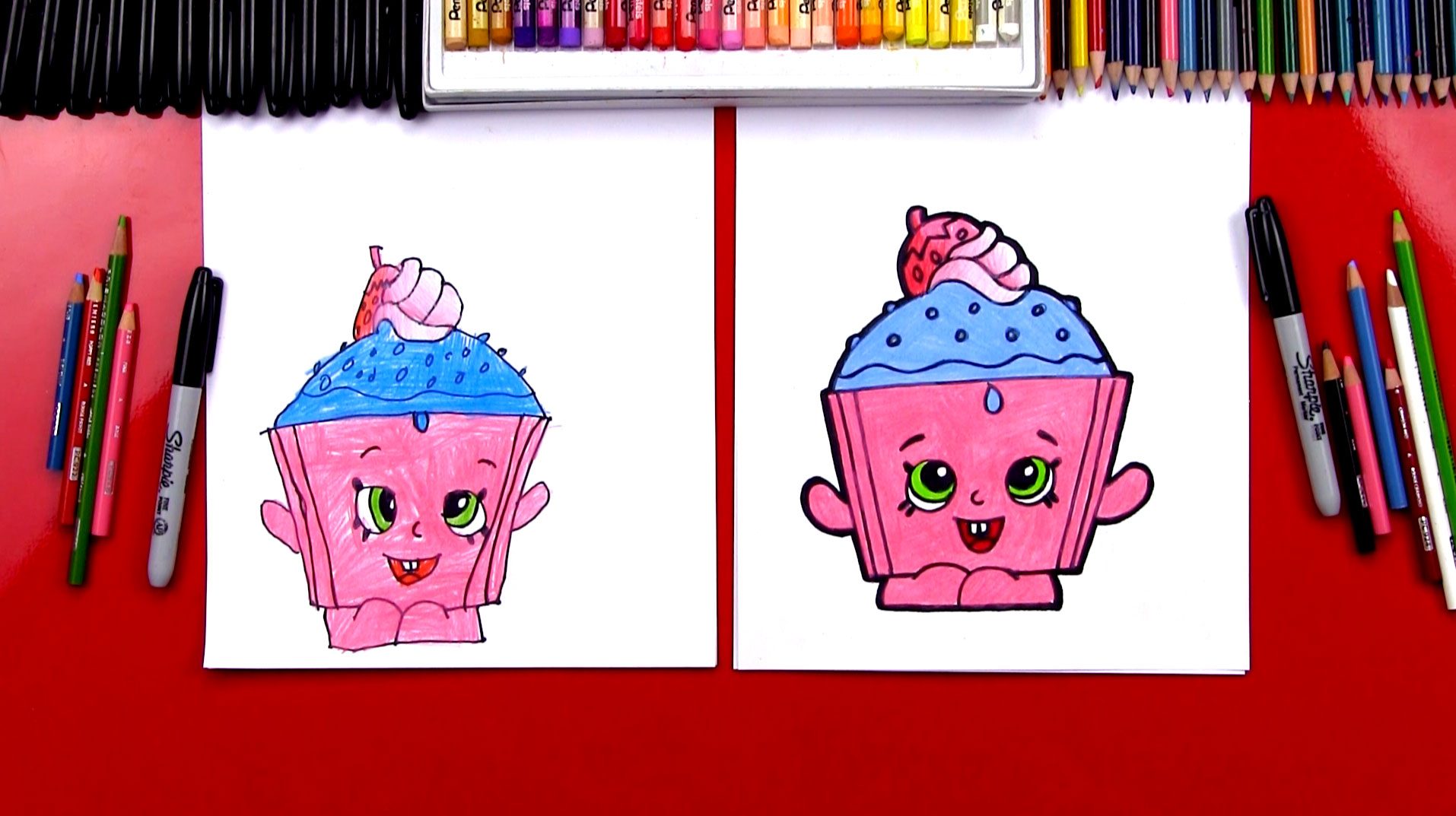 1914x1073 how to draw cupcake chic shopkins - Cupcakes Drawing Art