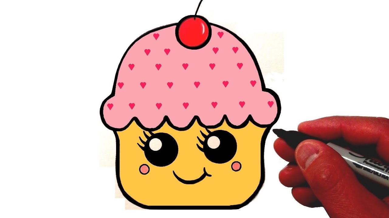 1280x720 How To Draw A Cute Cupcake - Cupcakes Drawing Art