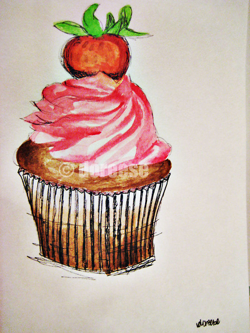 500x666 Art, Cupcake, Drawing, Food, Illustration, Painting - Cupcakes Drawing Art