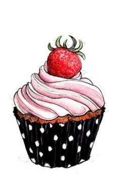 236x354 Pink Cupcake - Cupcakes Drawing Art