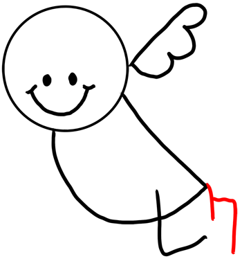 350x374 Drawing Cupid With Easy Step - Cupid Cartoon Drawing