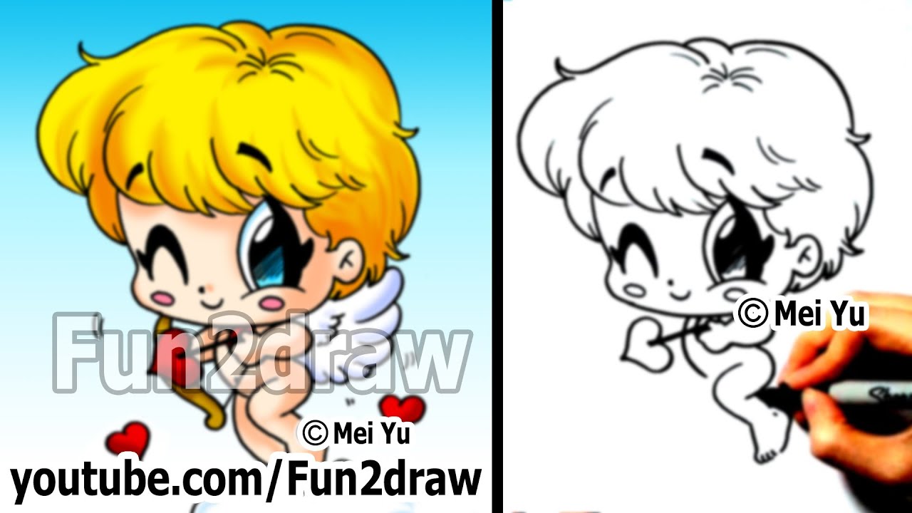 1280x720 How To Draw People - Cupid Cartoon Drawing