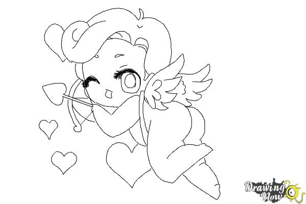 600x400 How To Draw Chibi Cupid - Cupid Drawing