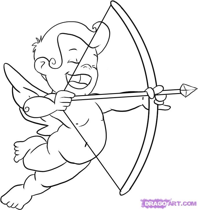 684x724 How To Draw Cupid, Step - Cupid Drawing