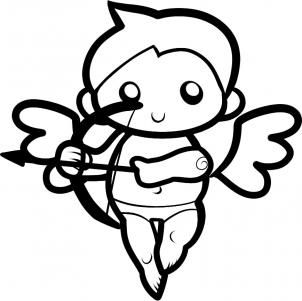 302x301 How To Draw Cupid For Kids, Step - Cupid Drawing