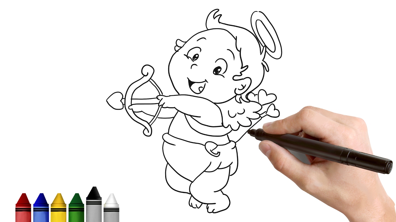 1280x720 How To Draw Cupid Drawing For Kids Tutorial - Cupid Drawing