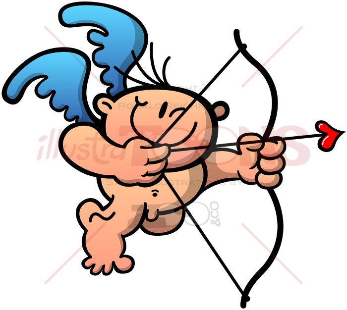 700x626 cupid drawing a bow to shoot a love arrow - Cupid Drawing