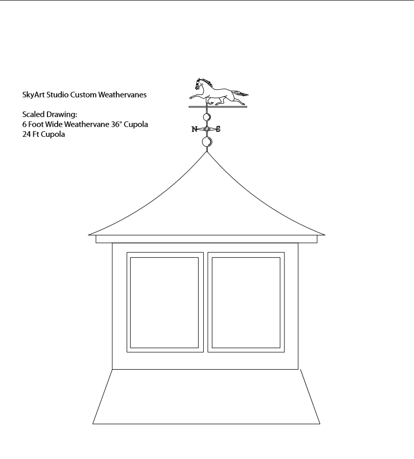 811x899 sizing your weathervane - Cupola Drawings