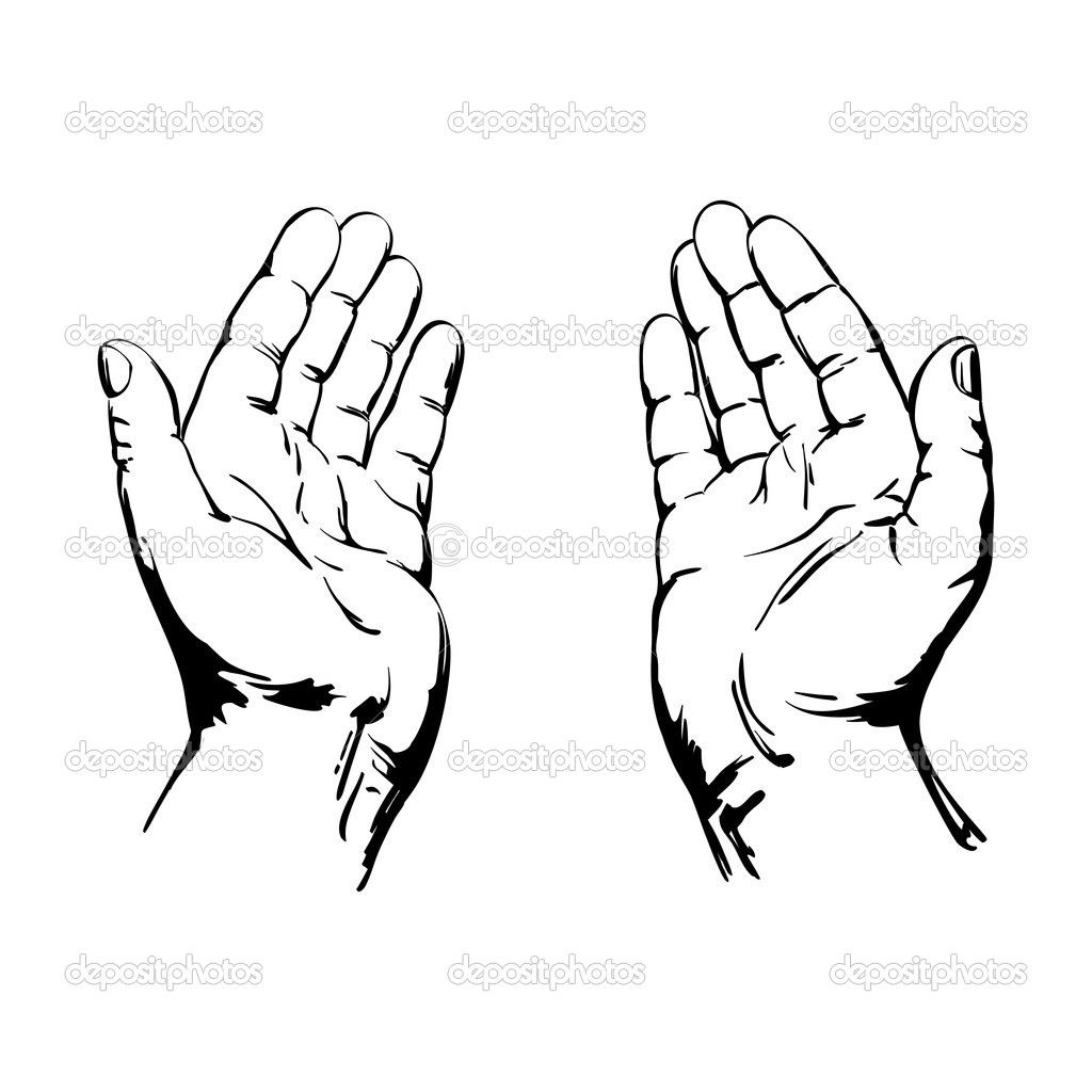 1024x1024 cupped hands clip art - Cupped Hands Drawing