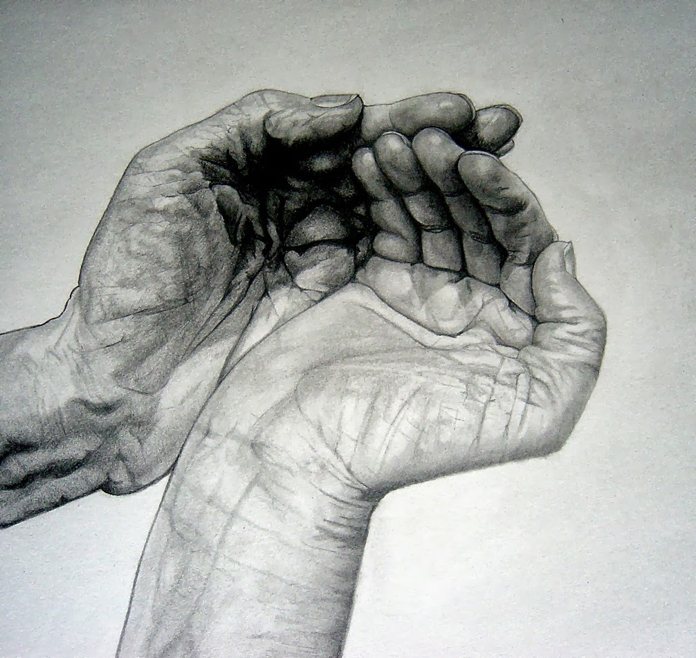 1006x950 hand drawing - Cupped Hands Drawing
