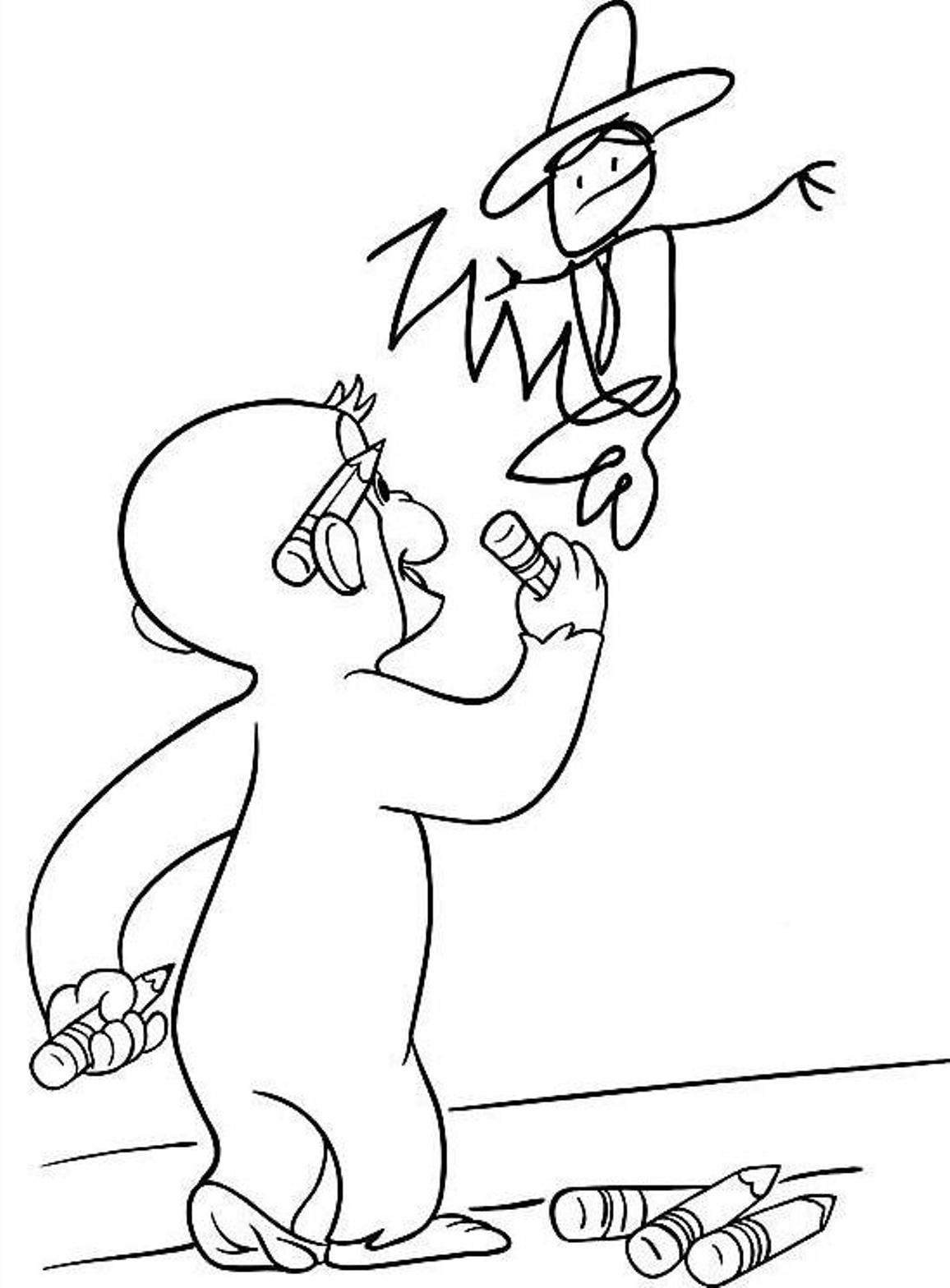 1156x1568 Curious George Coloring Pages Drawing - Curious George Drawing