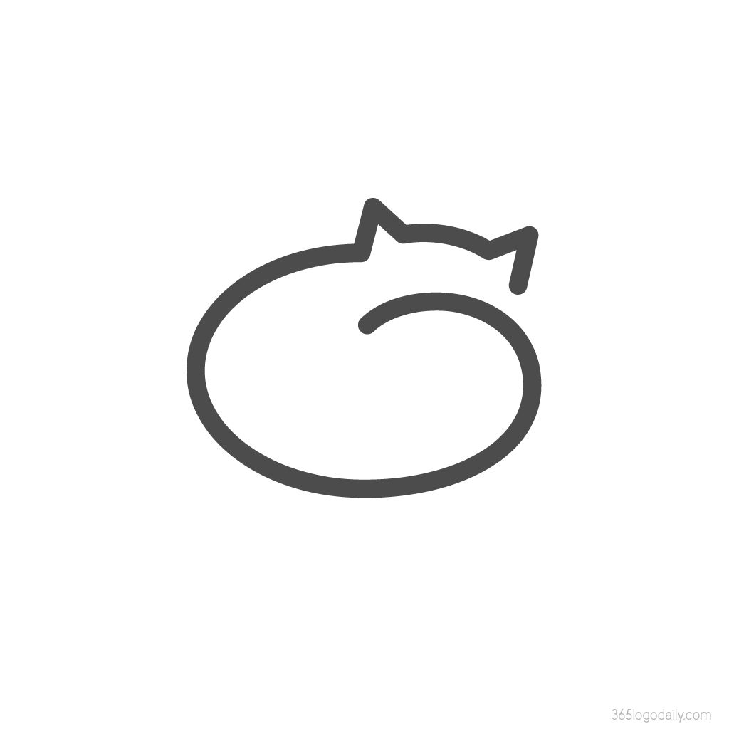 1024x1024 minimal animals simple animal - Curled Up Cat Drawing
