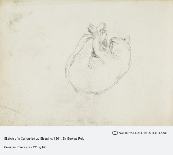 600x536 sketch of a cat curled up sleeping national galleries of scotland - Curled Up Cat Drawing