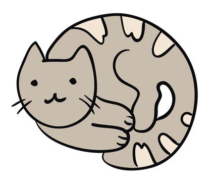 418x362 sweet cozy kitty cat curled up vinyl decal sticker shinobi stickers - Curled Up Cat Drawing