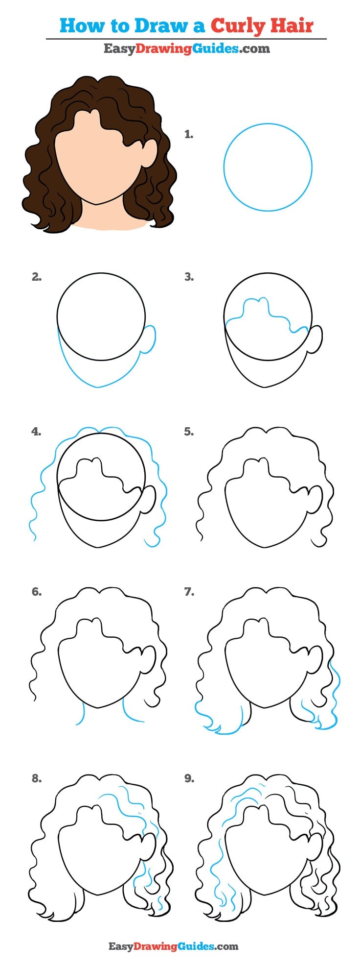 736x1974 how to draw curly hair really easy drawing tutorial - Curly Hair Drawing