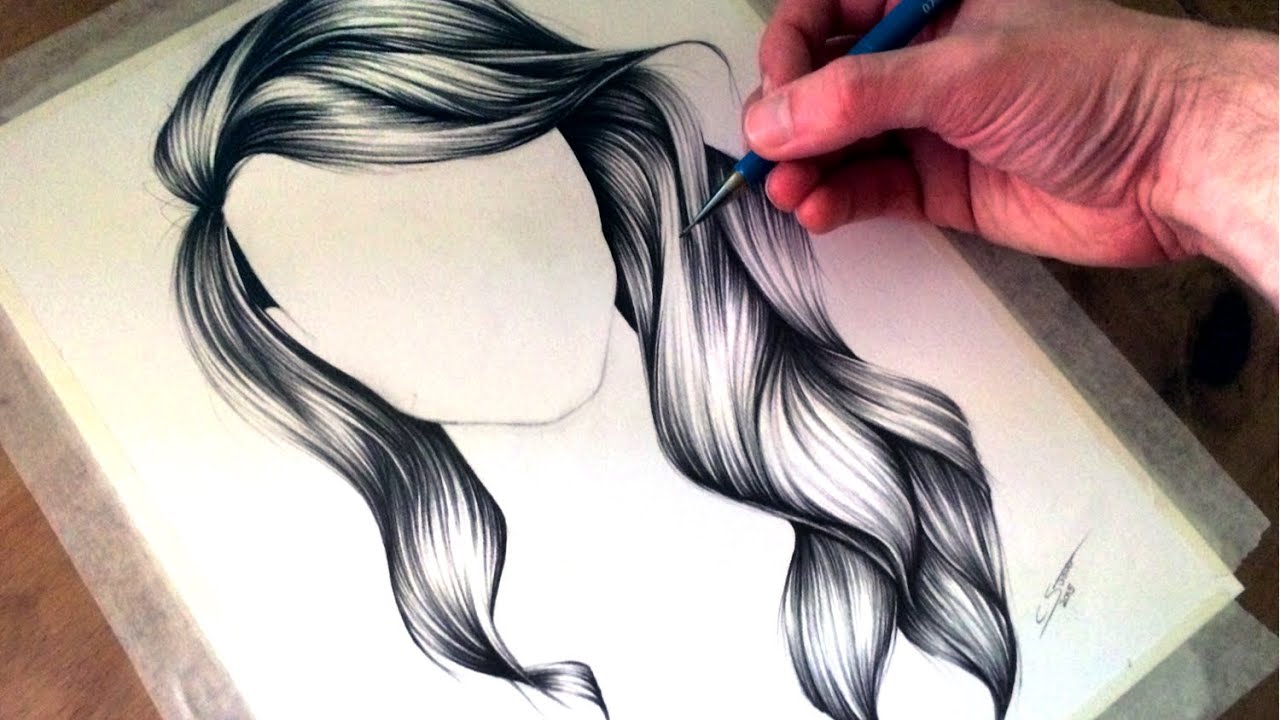1280x720 how to draw wavy hair - Curly Hair Drawing