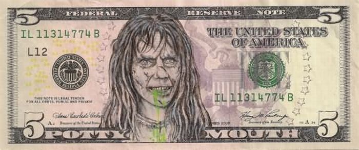 700x294 funny money funny money !! art, money origami, horror art - Currency Drawing