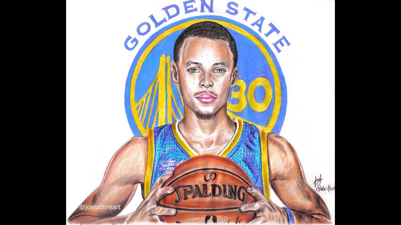 1280x720 Drawing Stephen Curry Mvp And Nba Basketball Player - Curry Drawing