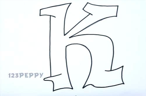 500x330 how to draw a cursive k graffiti letter k graffiti sample how do - Cursive Drawing