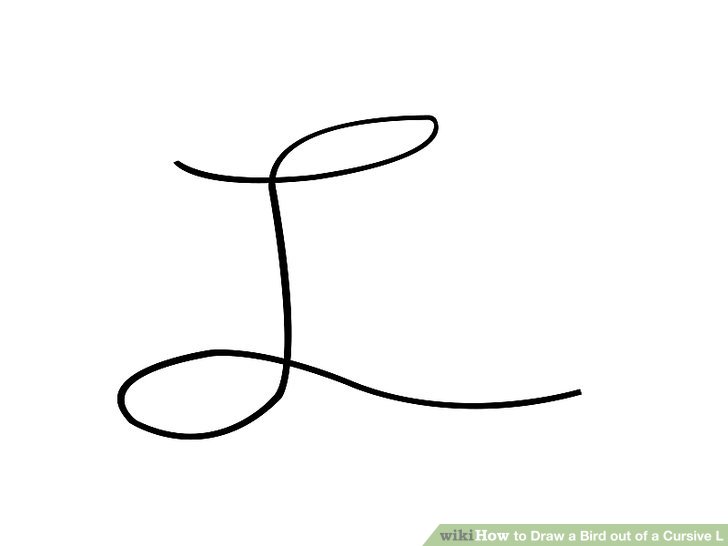 728x546 how to draw a bird out of a cursive l steps - Cursive Drawing