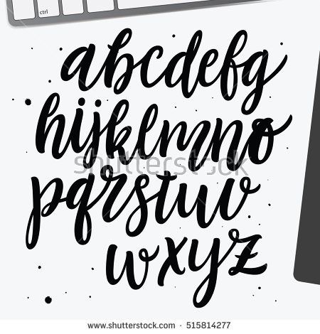 450x470 vector cursive alphabet in the style of lettering and calligraphy - Cursive Drawing