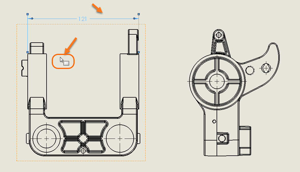 1050x601 display solidworks dimension palette icon after moving your mouse - Cursor Drawing