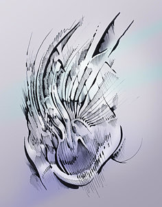 236x300 Curved Lines Drawings Fine Art America - Curved Feather Drawing