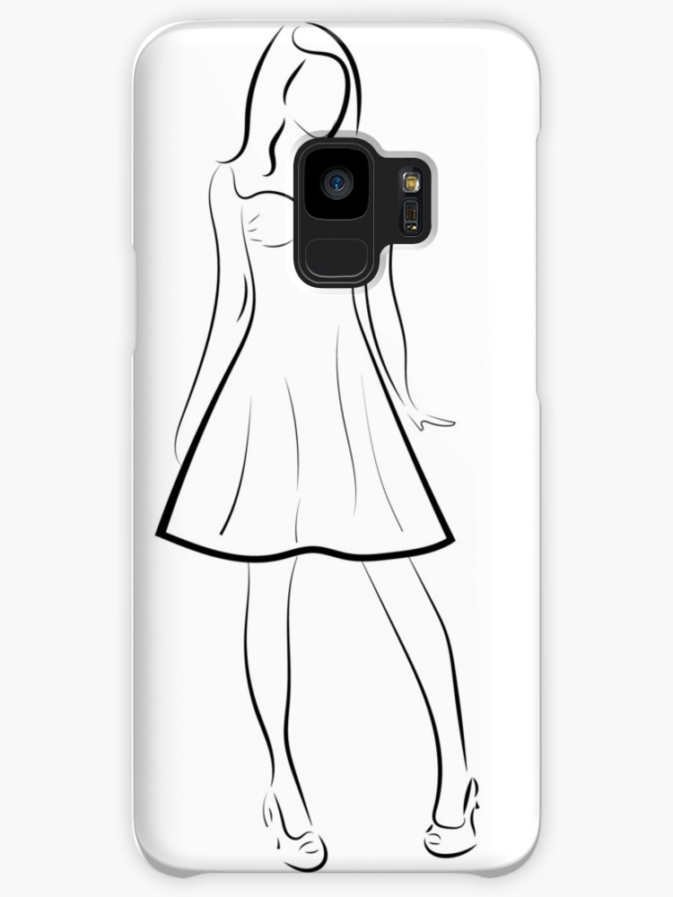 750x1000 Drawing Thin, Curved Lines, Girl, Young Woman Cases Skins - Curved Line Drawing