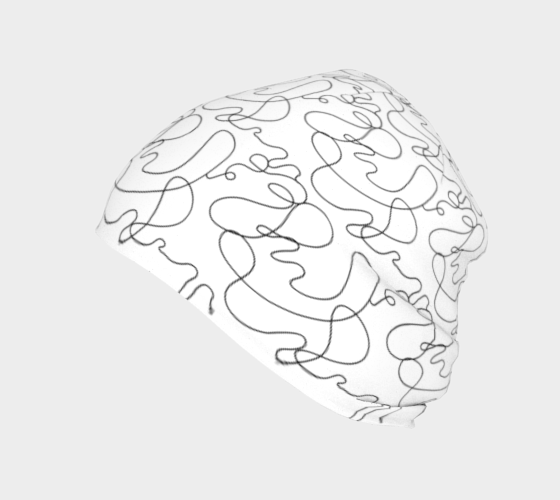 560x500 Curved Lines Beanie Hat Lalita's Art Shop - Curved Line Drawing