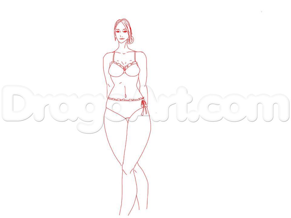 960x720 How To Draw A Curvy Figure, Step - Curvy Woman Drawing