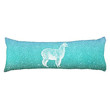 425x425 uoopoo funny teal glitter llama drawing photo print - Cushion Drawing