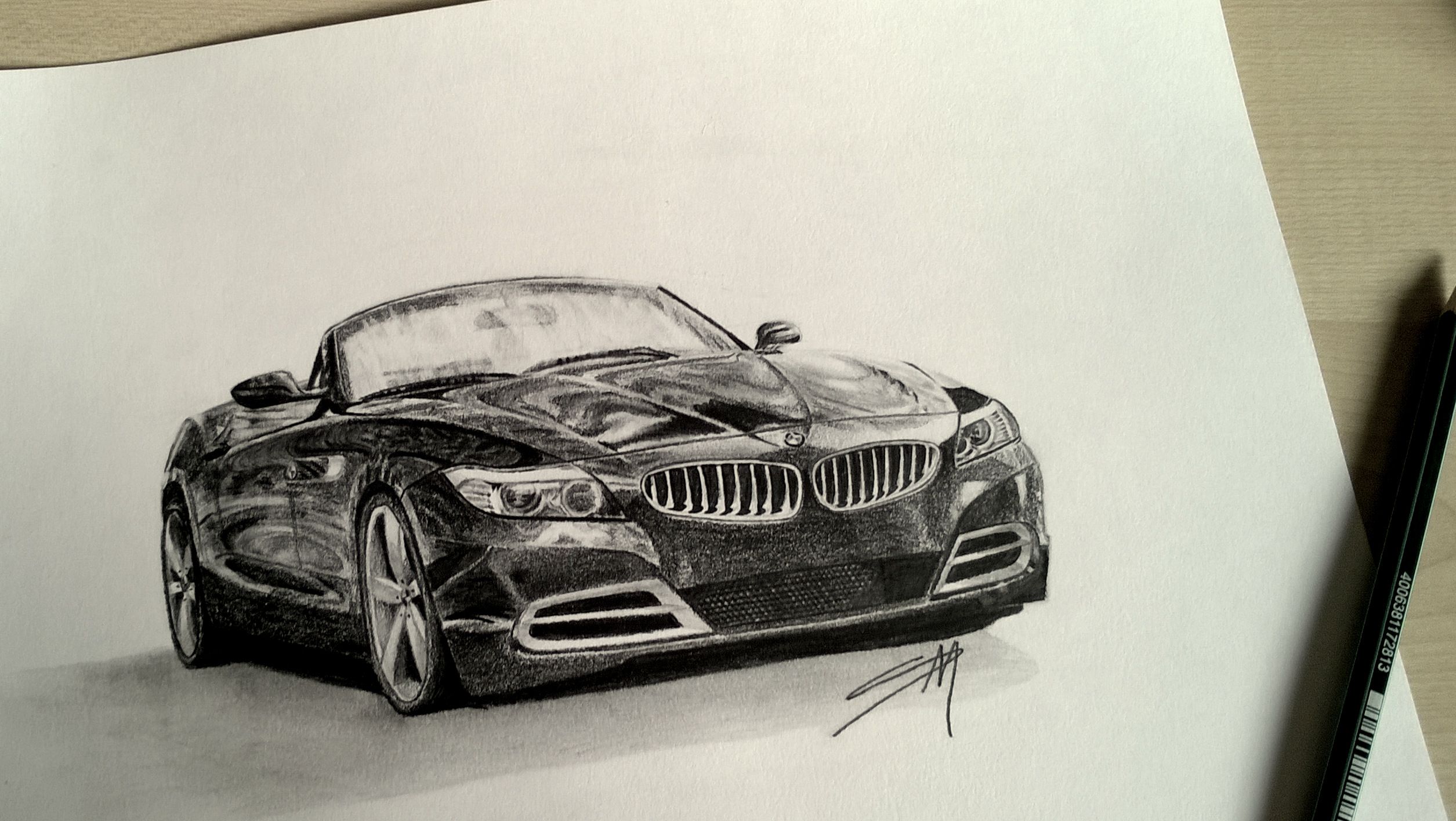 2510x1416 Car Portrait Drawing - Custom Car Drawings