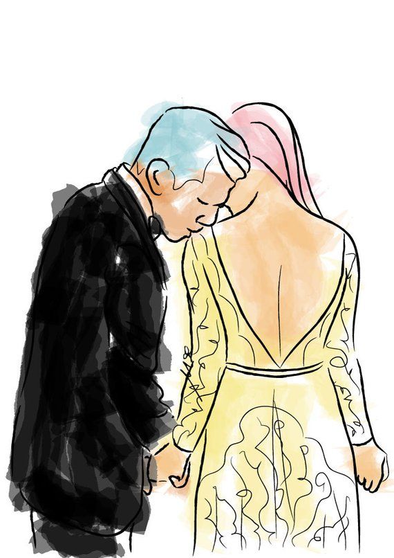 570x806 Custom Drawing, Drawing From Photo, Couple Drawing, Bridal Shower - Custom Drawings