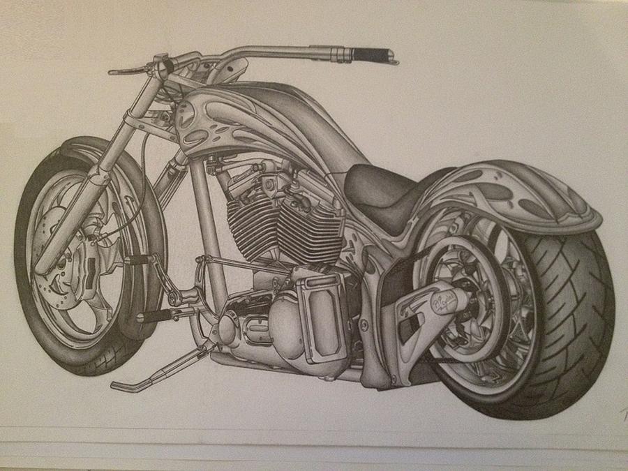 900x675 custom chopper drawing - Custom Drawings