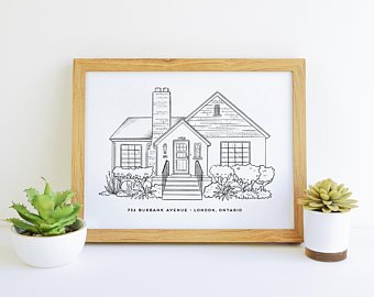 340x270 Custom House Drawing Etsy - Custom House Drawing
