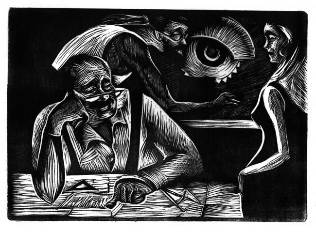 650x479 woodshop lady customer drawing - Customer Drawing