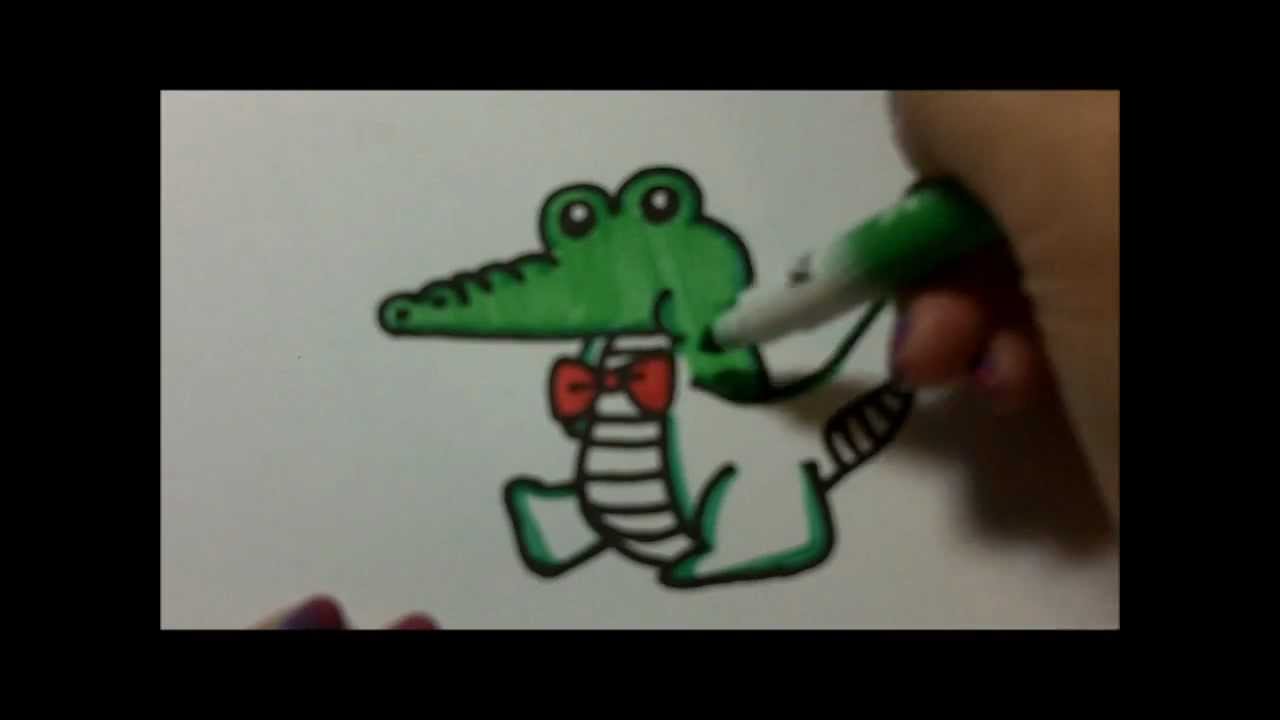 1280x720 How To Draw A Cartoon Crocodile Dd - Cute Alligator Drawing