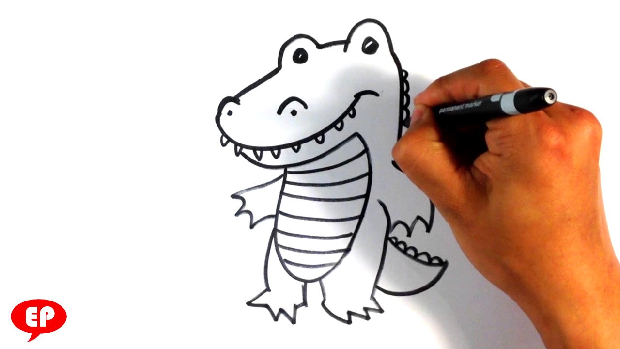 1280x720 How To Draw A Crocodile - Cute Alligator Drawing