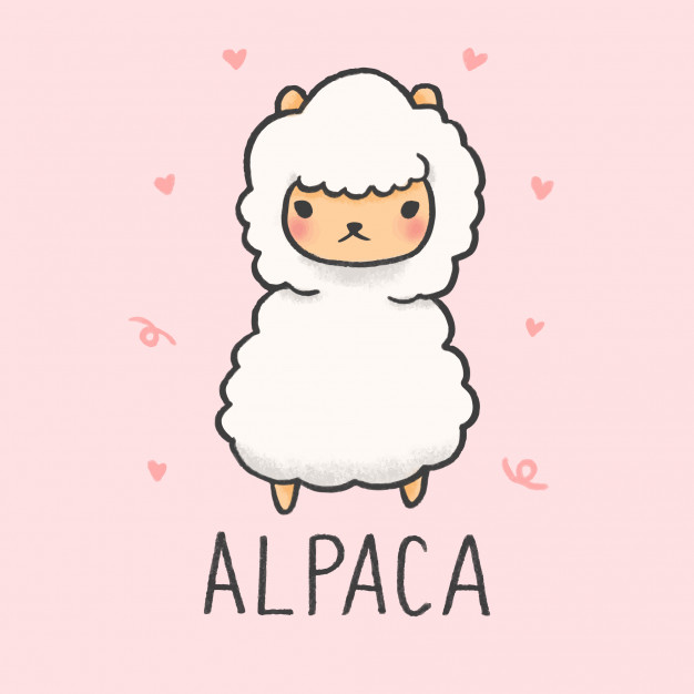 626x626 cute alpaca cartoon hand drawn style vector premium download - Cute Alpaca Drawing