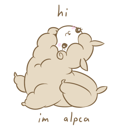 424x445 paint me kawaii alpaca, cute animal - Cute Alpaca Drawing