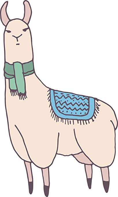 409x679 simple cute llama alpaca cartoon drawing vinyl decal - Cute Alpaca Drawing