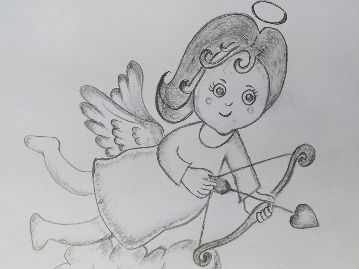 1197x898 Cute Angel Art - Cute Angel Drawing