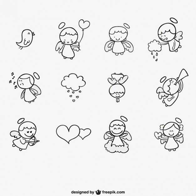 626x626 Angel Drawing Vectors, Photos And Free Download - Cute Angel Drawing