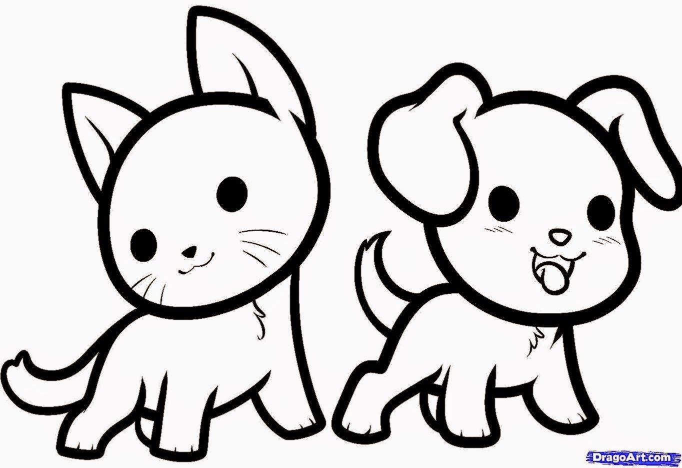 1364x935 easy to draw cute animal drawings and coloring pages - Cute Animal Eyes Drawing