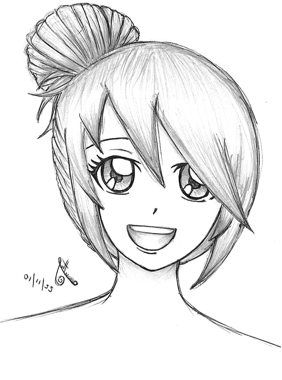 anime sketch girl