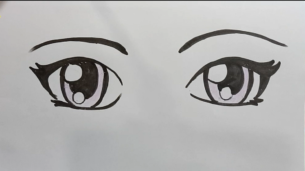 small anime eyeliner eye sketch