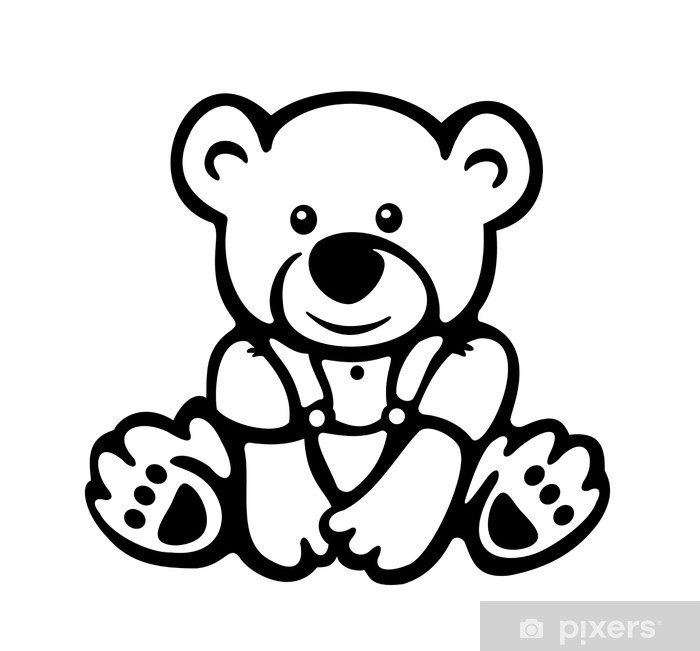 700x651 Vector Of Cute Baby Bear Silhouette Wall Mural We - Cute Baby Bear Drawing