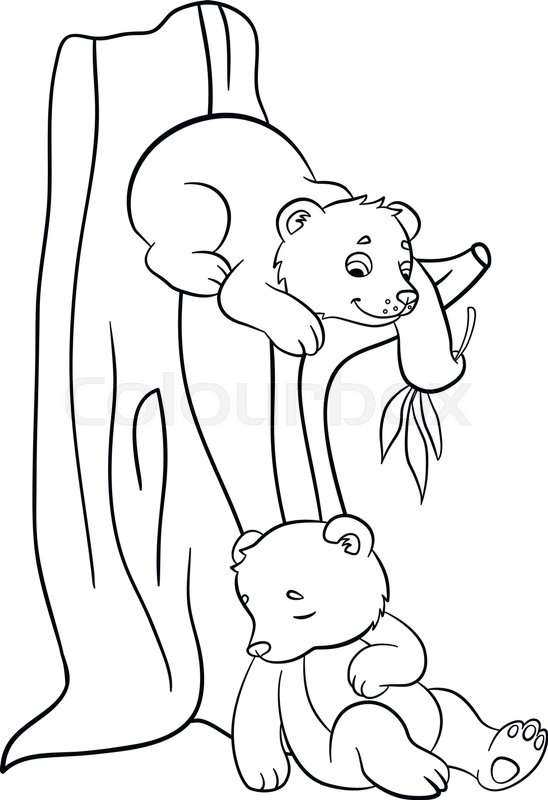 548x800 Coloring Pages Wild Animals Two Stock Vector Colourbox - Cute Baby Bear Drawing